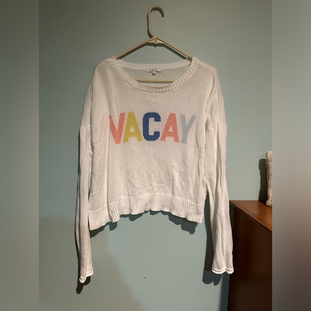 White Vacay Sweater